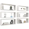 vidaXL Étagères cubes 6 pcs. Blanc 60x15x23 cm Bois Voir les images du produit 4