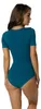Alkato Damen Kurzarm Body Baumwolle Bodysuit mit Produktbild-Vorschau 3