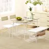 HOMCOM Essgruppe 4er-Set Esstisch mit Bank und 2 Stühlen Produktbild-Vorschau 2