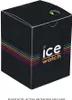 A black box for an Ice-Watch with colorful stripes and the brand logo. Produktbild-Vorschau