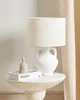 BELIANI Stolní lampa bílý keramický podstavec lněné Náhled obrázku produktu 4