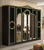 Barock Kleiderschrank Barocco 6 trg. in Schwarz / Gold Produktbild-Vorschau 1