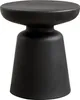 A black, round-topped side table with a tapered base. Produktbild-Vorschau