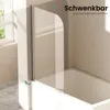 EMKE 80x140cm Duschtrennwand für Badewanne Faltwand Produktbild-Vorschau 3