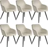 Chaise MARILYN Effet Velours Style Scandinave - crème/noir, Voir les images du produit 1