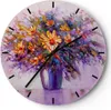 Wanduhr - Rund - Glasuhr - Blumen Vase - 30x30cm - Produktbild-Vorschau 1