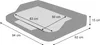 A 3D rendering of a dog bed with dimensions indicated. Produktbild-Vorschau