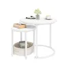 2 tlg. Couchtisch Rund, Nisttisch 2er set Beistelltisch Produktbild-Vorschau 2