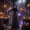 180 cm Halloween Animierte Hexe Dekoration Lebensgroß mit Produktbild-Vorschau 11
