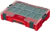 A red and black organizer box with a clear lid, shown from a diagonal angle. Anteprima dell’immagine prodotto