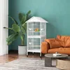 PawHut Volière cage à oiseaux sur roulettes design maison Voir les images du produit 2