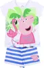 2tlg. Outfit T-Shirt & Shorts Peppa Pig Weiß-Blau 98 cm Produktbild-Vorschau 1