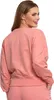 Klassisches Damen Sweatshirt Glatt Ohne Kapuze Rosa Über Produktbild-Vorschau 3