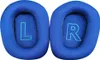 Two blue ear pads for headphones, labeled L and R. Produktbild-Vorschau