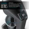 Close-up of a black stand mixer with product details highlighted by blue lines and text. Produktbild-Vorschau