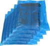 A stack of blue plastic tarps, with the top tarp showing product information and illustrations. Náhled obrázku produktu