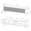 AX LIVING Meuble TV bas moderne noir mat Vespasia 200 2T – Voir les images du produit 6