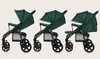 Three identical green baby strollers are displayed side-by-side against a white background. Náhled obrázku produktu