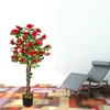 Rosaio Rosa Pianta Artificiale con Fiorituri Rosso 120cm Anteprima dell’immagine prodotto 4