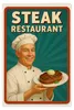 Blechschild 20x30cm Steak Restaurant Retro Metallschild Produktbild-Vorschau 1