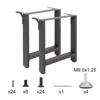 Wiltec Tischbeine aus Stahl 2er Set 100x72cm Vierkantrohre Produktbild-Vorschau 10