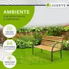 Juskys Gartenbank Modena – 2-Sitzer Holzbank mit Armlehnen Produktbild-Vorschau 7