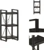 vidaXL Bücherregal 3 Fächer Schwarz 40x30x80 cm Mango Produktbild-Vorschau 1