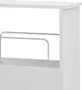 A close-up view of a white rollwagen or serving trolley with silver metal rails. Voir les images du produit
