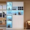 Armoire haute vitrine, 120x33x200 cm, meuble de salon avec Voir les images du produit 7