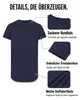 Mivaro Herren T-Shirt extra lang Dunkelblau XXL - Longshirt Produktbild-Vorschau 4