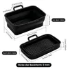 2 Stück Rechteckige Heißluftfritteuse Silikon Backbleche, Produktbild-Vorschau 2