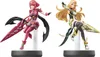 Two anime-style figurines of female characters, each holding a sword and standing on a display base. Produktbild-Vorschau