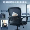 A close-up view of the back of an ergonomic office chair, highlighting its features. Produktbild-Vorschau