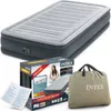 Collage of an Intex air mattress, its packaging, and accessories. Produktbild-Vorschau