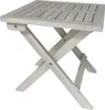 A white wooden folding side table with a slatted top and X-shaped legs, shown against a white background. Produktbild-Vorschau