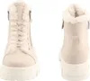 A pair of beige winter boots with faux fur lining are shown from the front and the back. Anteprima dell’immagine prodotto