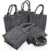 5 kleine Filztaschen -  10 x 5 x 10 cm dunkelgrau - Mini Produktbild-Vorschau 1