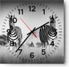 Wanduhr - Quadrat - Glasuhr - Zebras Fotografie Schwarzweiß Produktbild-Vorschau 1
