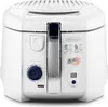 A white Delonghi Roto-Fritteuse deep fryer is shown from the front on a white background. Voir les images du produit