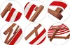 Liegestuhl rot-weiß Gartenliege Sonnenliege Deckchair Buche Produktbild-Vorschau 6