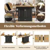 A collage of images showing a kitchen table with extendable leaves, demonstrating its flexible transformation methods. Produktbild-Vorschau