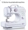 A white and purple sewing machine is shown against a white background. Produktbild-Vorschau