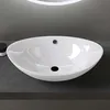 doporro Lavabo Ovale da Appoggio in Vetroceramica Bianco Anteprima dell’immagine prodotto 4