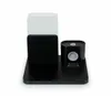 A black charging station with a white and black component on top, and a black component with a gray circle on the right. Voir les images du produit