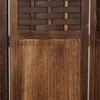 Homestyle4u Paravent Raumteiler 3 teilig Holz Braun Rattan Produktbild-Vorschau 5
