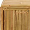 A close-up view of the side and top of a bamboo storage box. Voir les images du produit