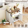 A white and wood-tone sideboard with a coffee maker and decorative items on top, and storage below. Náhľad obrázku produktu