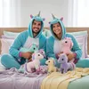 Piżama Onesie Kigurumi Kostium Lazurowy Jednorożec L: Podgląd zdjęcia produktu 2