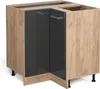 Eckunterschrank Vicco R-Line Anthrazit Hochglanz 75.6 cm Produktbild-Vorschau 1