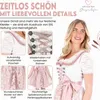 Steigenhöfer Vicky Dirndl Set Metall Herz Grau/Rosa 40 Produktbild-Vorschau 6